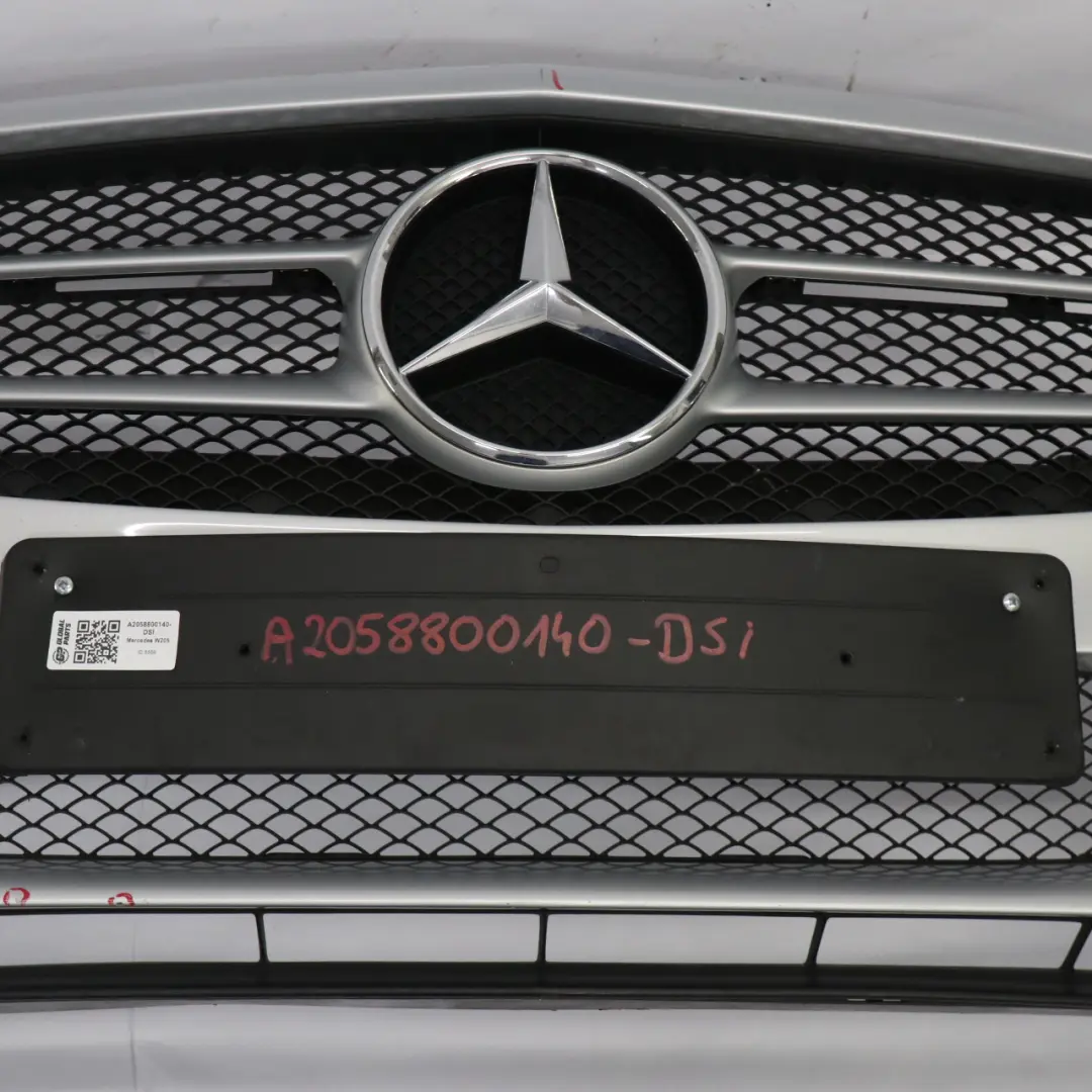 Mercedes W205 Zderzak Przedni Diamond Silver Srebrny Metalik - 988 - SKU A2058800140-DSI - Numer Części A2058800140