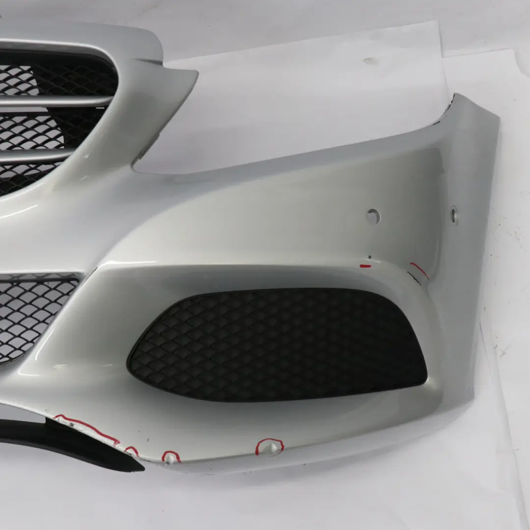 Mercedes W205 Front Bumper Trim Panel Cover Diamond Silver Metallic - 988 - SKU A2058800140-DSI - Part number A2058800140