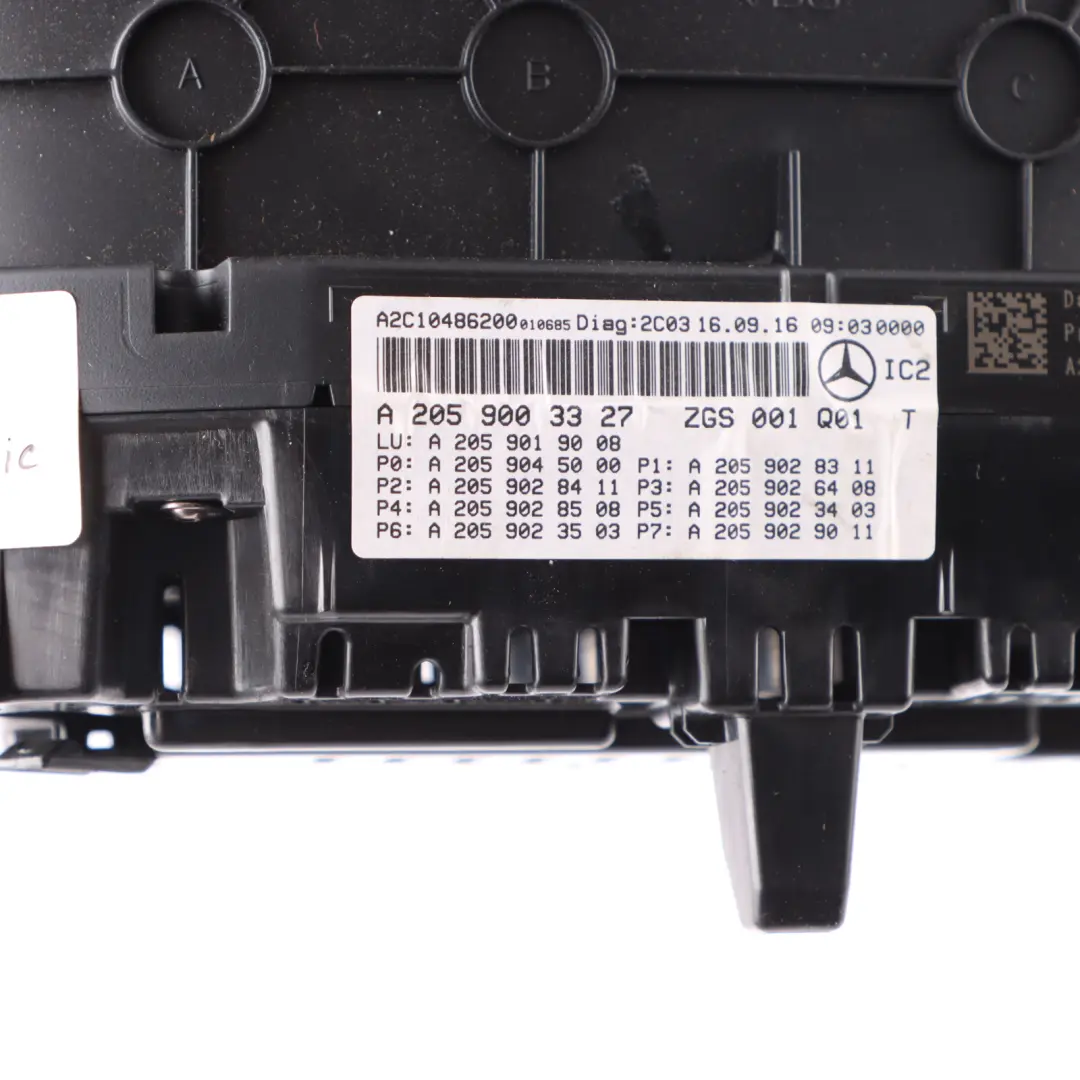 Instrument Cluster Speedometer Speedo Automatic to Mercedes W205 Petrol with Part number A2059003327 Mercedes W205 Petrol Instrument Cluster Speedometer Speedo Automatic - SKU rhd-A2059003327 - Part number A2059003327