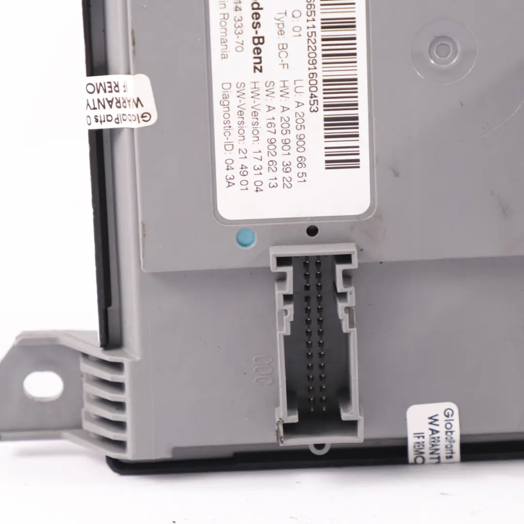 Körper Kontrolle Komfort Modul Einheit SAM BCM für Mercedes C205 C253 mit Teilenummer A2059006651 Mercedes C205 C253 Körper Kontrolle Komfort Modul Einheit SAM BCM - SKU A2059006651 - Teilenummer A2059006651