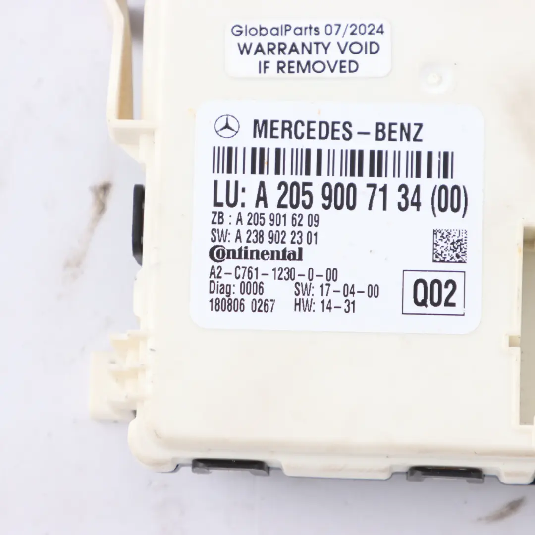 Mercedes C205 Sam Steuermodul Body Comfort ECU - SKU A2059007134 - Teilenummer A2059007134