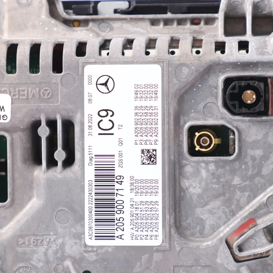 Mercedes W205 C253 Wyświetlacz Licznik Zegar - SKU A2059007149 - Numer Części A2059007149