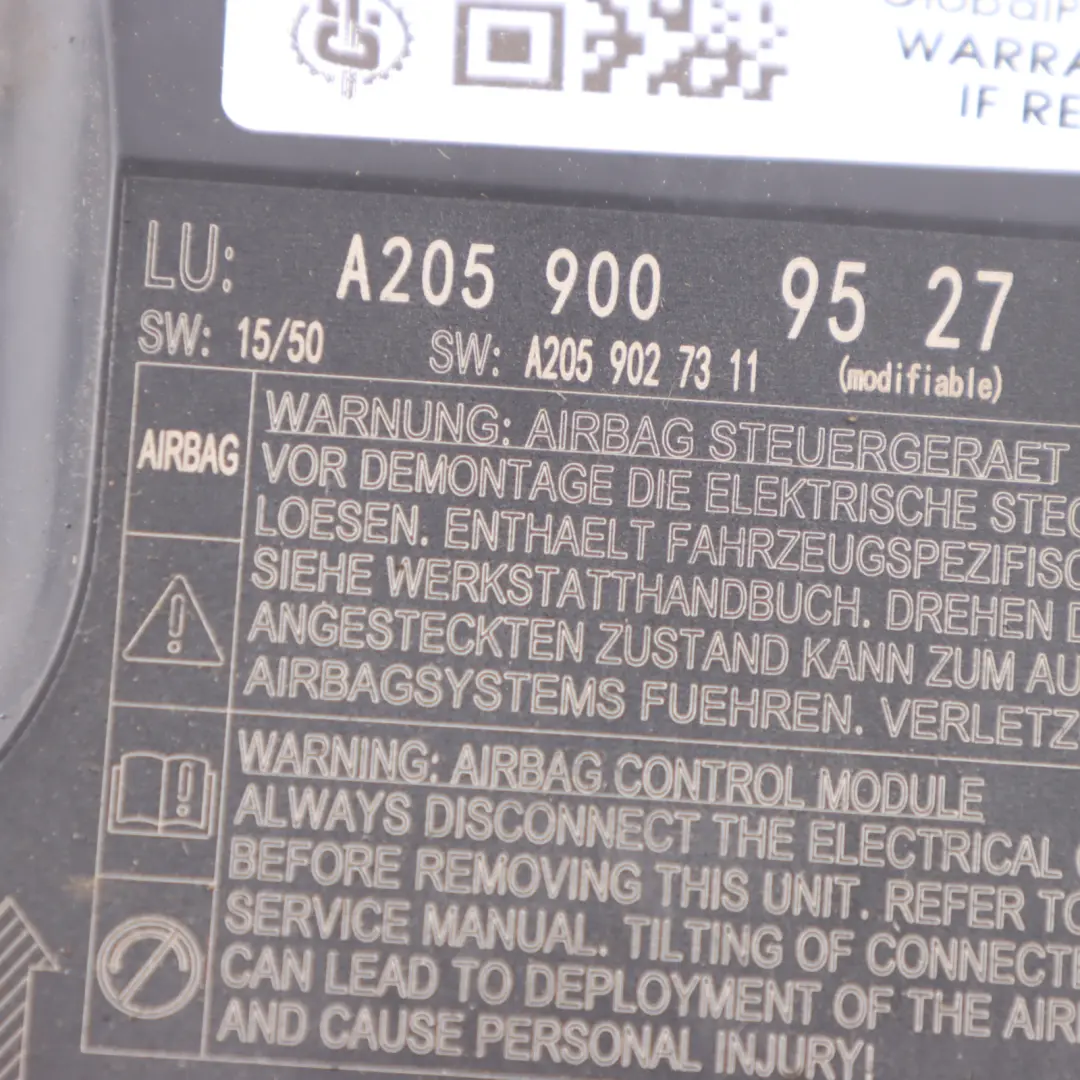 Mercedes W205 Módulo de Aire ICM SRS Unidad de Control ECU - SKU A2059009527 - Número de pieza A2059009527