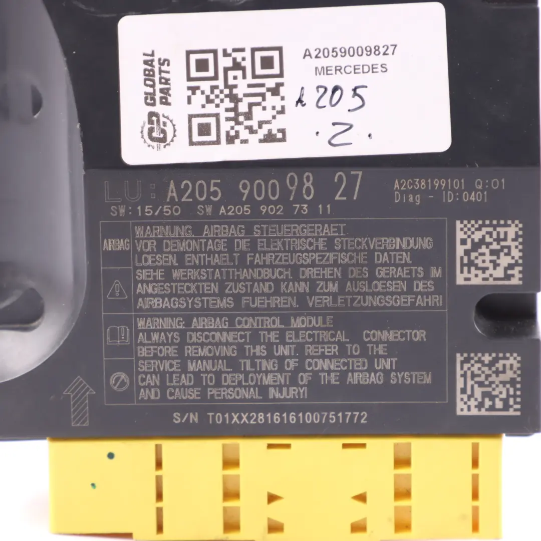 Mercedes A205 Air Module Control Unit ECU - SKU A2059009827 - Part number A2059009827