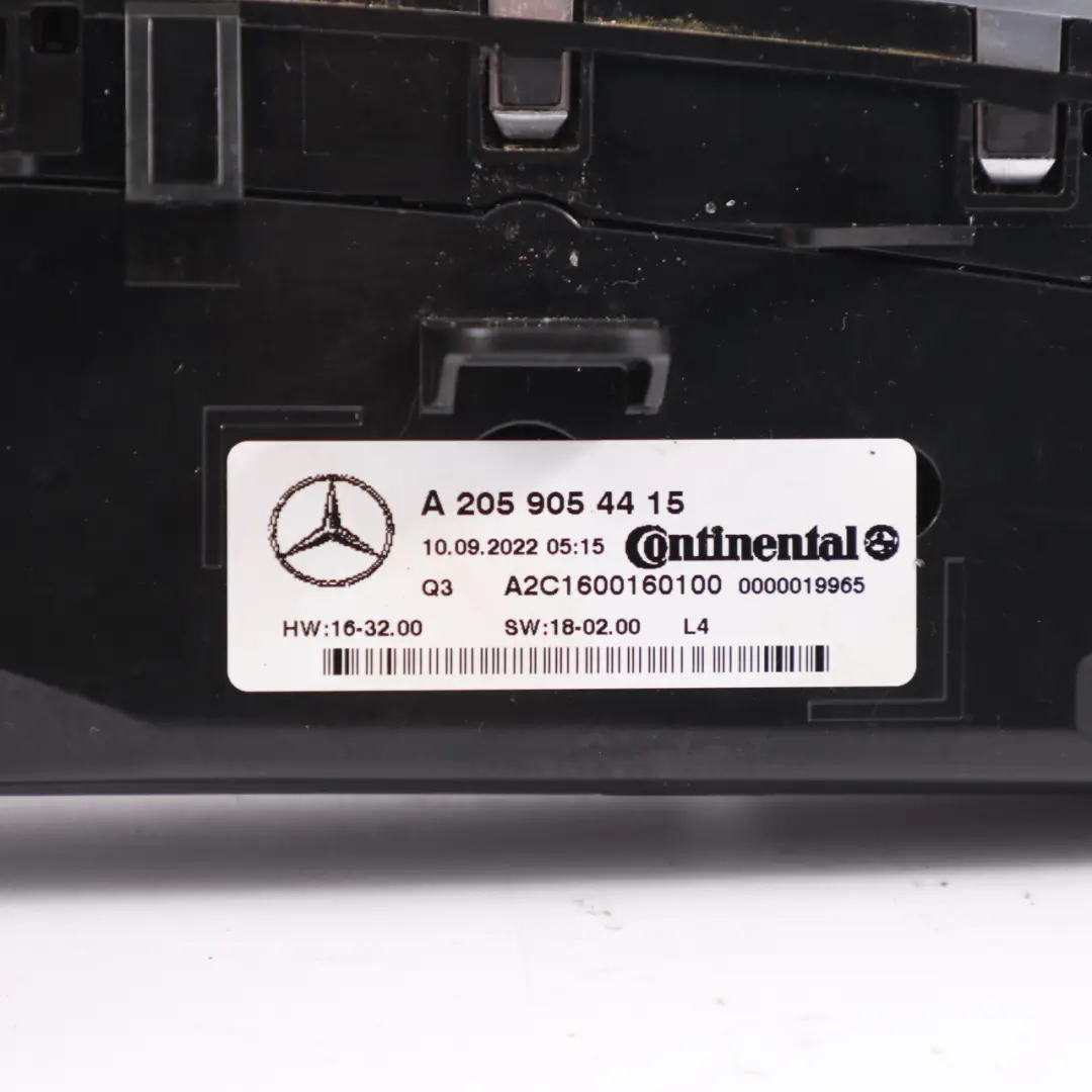 Calefacción Climatizador Mercedes W205 C253 A/C Unidad Interruptor para con número de pieza A2059054415 Calefacción Climatizador Mercedes W205 C253 A/C Unidad Interruptor - SKU A2059054415 - Número de pieza A2059054415