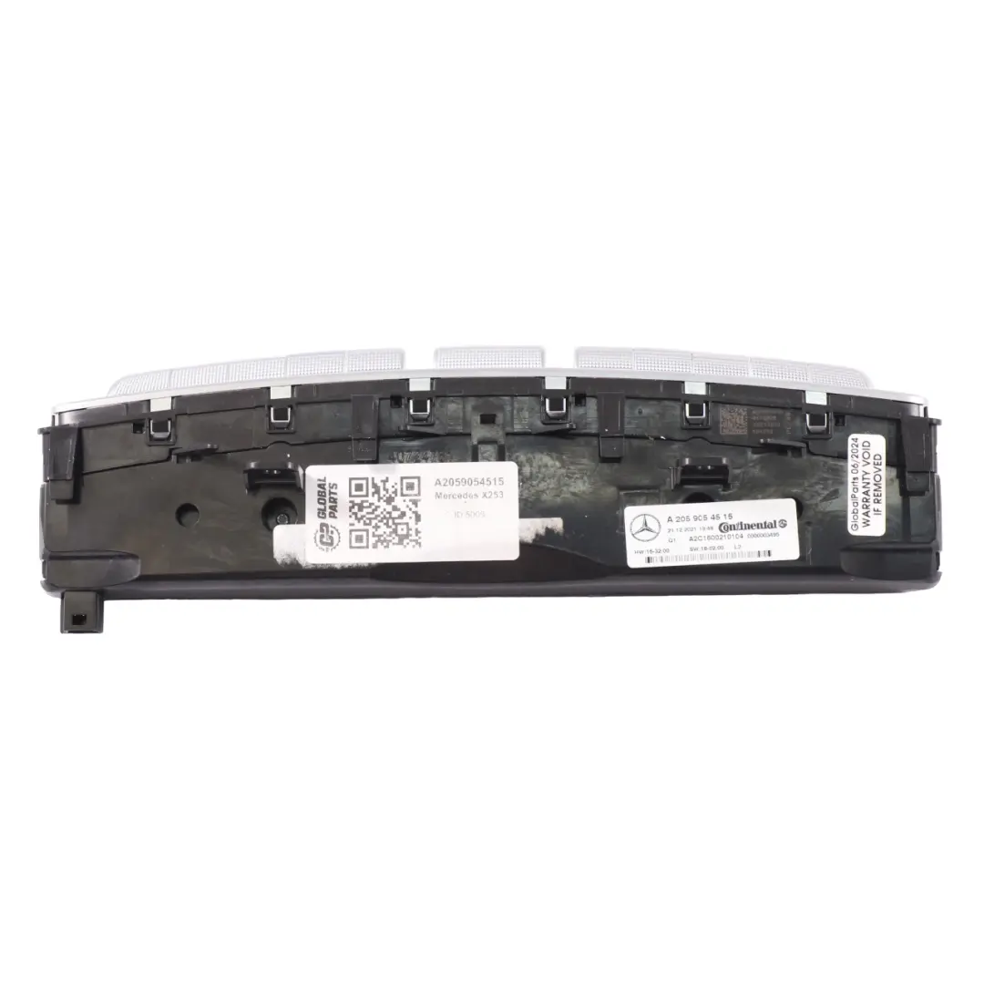 Panel Aire Acondicionado Mercedes GLC X253 Interruptor Climatización para con número de pieza A2059054515 Panel Aire Acondicionado Mercedes GLC X253 Interruptor Climatización - SKU A2059054515 - Número de pieza A2059054515