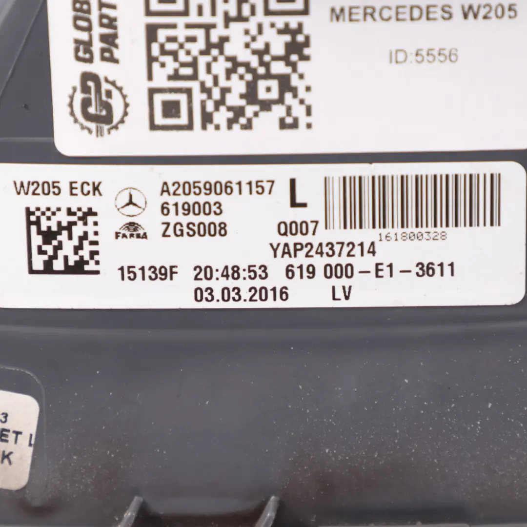 Mercedes W205 Rücklicht Lampe Hinten Links Heckklappe Lampe - SKU A2059061157 - Teilenummer A2059061157