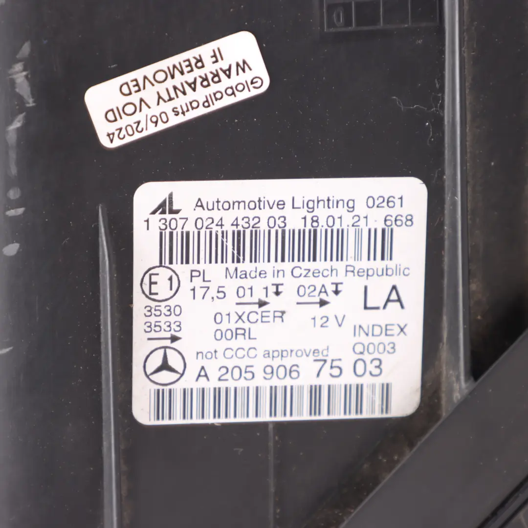 Headlight Headlamp Lamp Light Front Left N/S to Mercedes W205 with Part number A2059067503 Mercedes W205 Headlight Headlamp Lamp Light Front Left N/S - SKU A2059067503 - Part number A2059067503