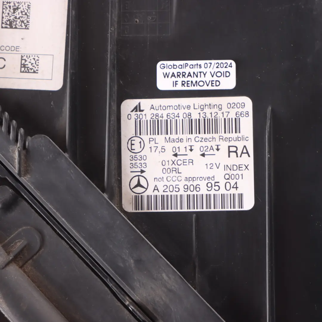 Headlamp Headlight Lamp Light Front Right O/S A2059069504 to Mercedes W205 with Part number A2059067603 Mercedes W205 Headlamp Headlight Lamp Light Front Right O/S A2059069504 - SKU A2059067603 - Part number A2059067603