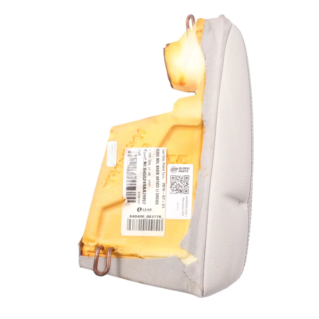 Mercedes C205 Panel Lateral Asiento Trasero Izquierdo Funda Imitación Cuero Gris - SKU A2059201508-1 - Número de pieza A2059201508
