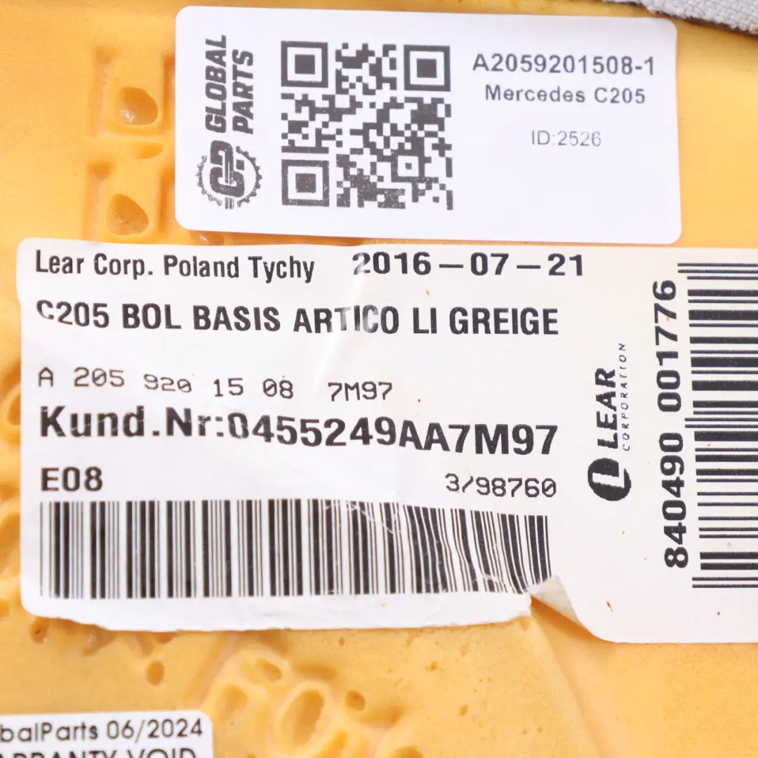 Panneau latéral banquette arrière gauche Imitation cuir gris pour Mercedes C205 à propos du numéro de pièce A2059201508 Mercedes C205 Panneau latéral banquette arrière gauche Imitation cuir gris - SKU A2059201508-1 - Numéro de pièce A2059201508