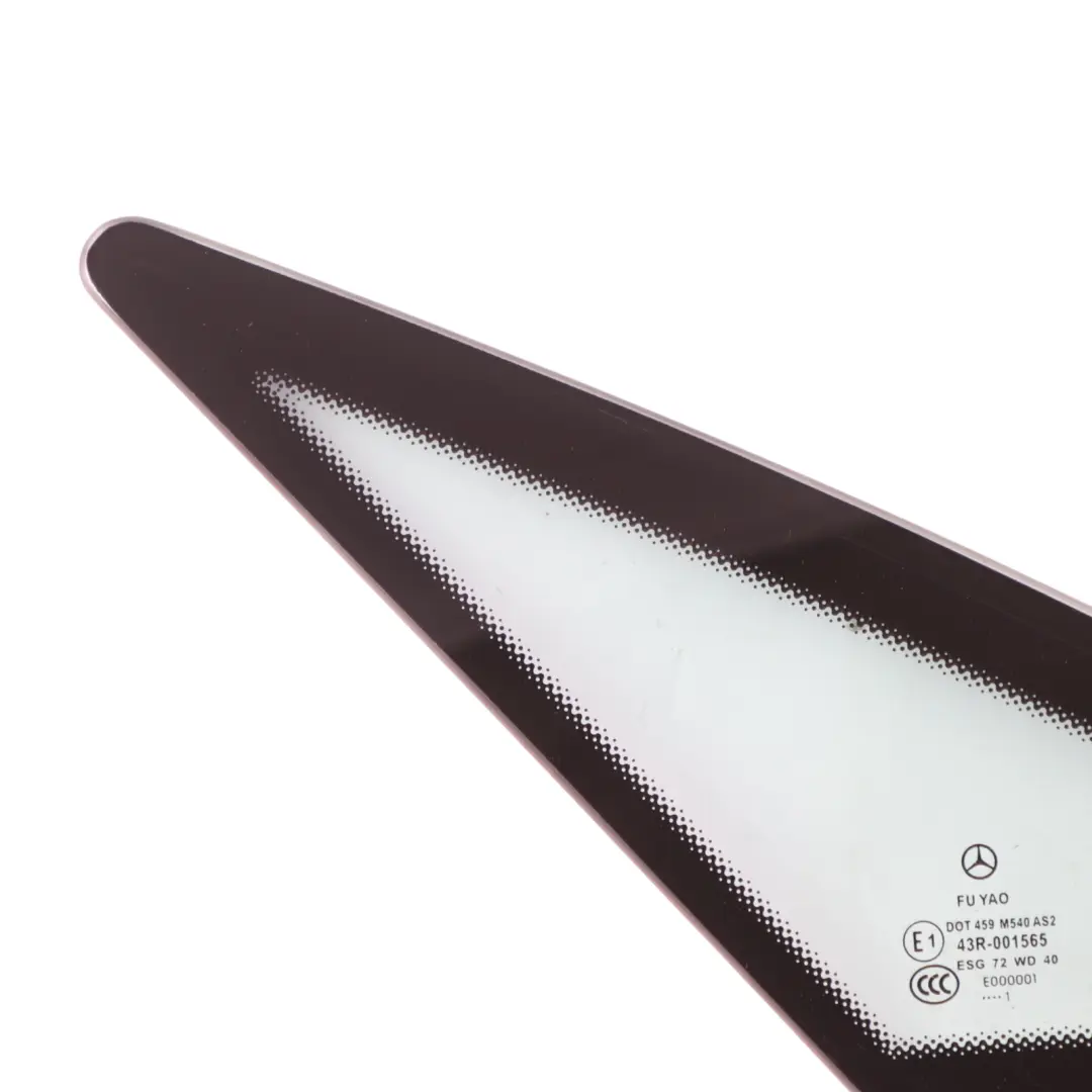 Quarter Side Window Rear Left N/S Seal Side Triangle Glass AS2 to Mercedes C207 with Part number A2076700339 Mercedes C207 Quarter Side Window Rear Left N/S Seal Side Triangle Glass AS2 - SKU A2076700339-2 - Part number A2076700339
