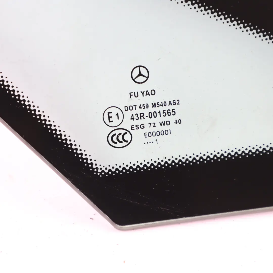 Quarter Side Window Rear Left N/S Seal Side Triangle Glass AS2 to Mercedes C207 with Part number A2076700339 Mercedes C207 Quarter Side Window Rear Left N/S Seal Side Triangle Glass AS2 - SKU A2076700339-2 - Part number A2076700339