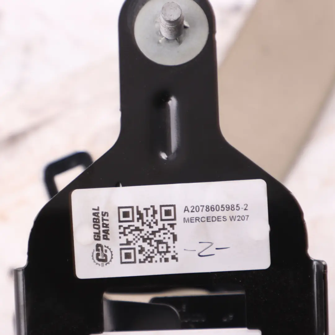 W207 Front Seat Left N/S Seat Safety Belt Beige to Mercedes with Part number A2078605985 Mercedes W207 Front Seat Left N/S Seat Safety Belt Beige - SKU A2078605985-2 - Part number A2078605985