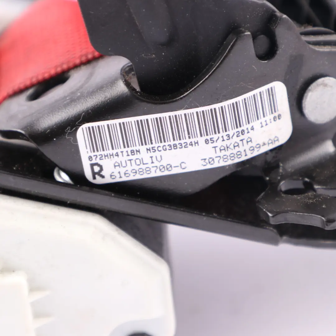 Mercedes W207 Seat Belt Black Red Front Right O/S - SKU A2078606085-1 - Part number A2078606085