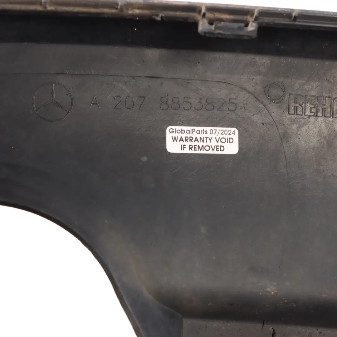 W207 AMG Rear Bumper Lower Diffuser Trim Panel Cover to Mercedes with Part number A2078853825 Mercedes W207 AMG Rear Bumper Lower Diffuser Trim Panel Cover - SKU A2078853825 - Part number A2078853825