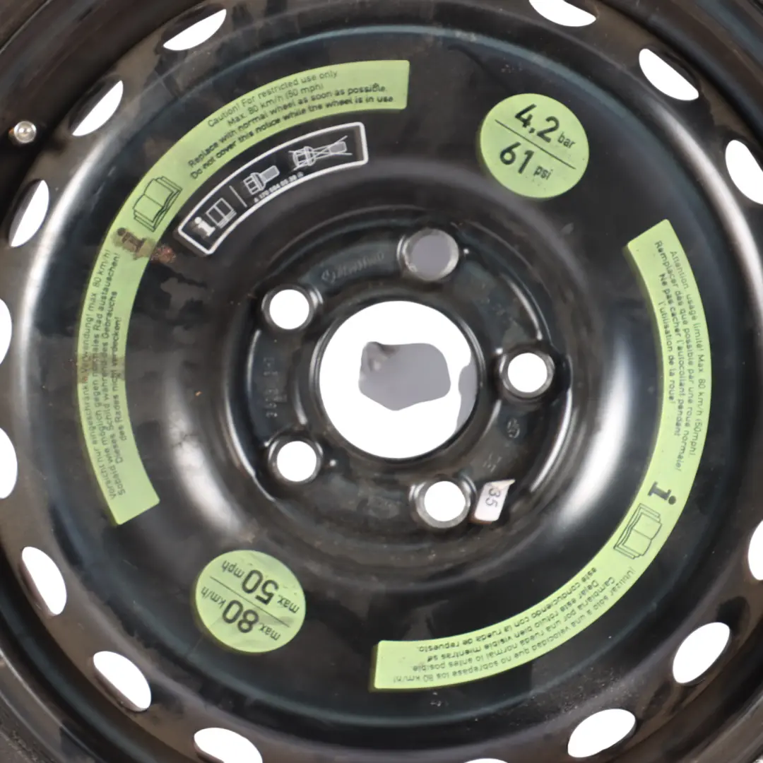 Mercedes C CLK W203 C209 Compact Roue secours Acier R16 Pneu 125/90 - SKU A2094000402 - Numéro de pièce A1694000802