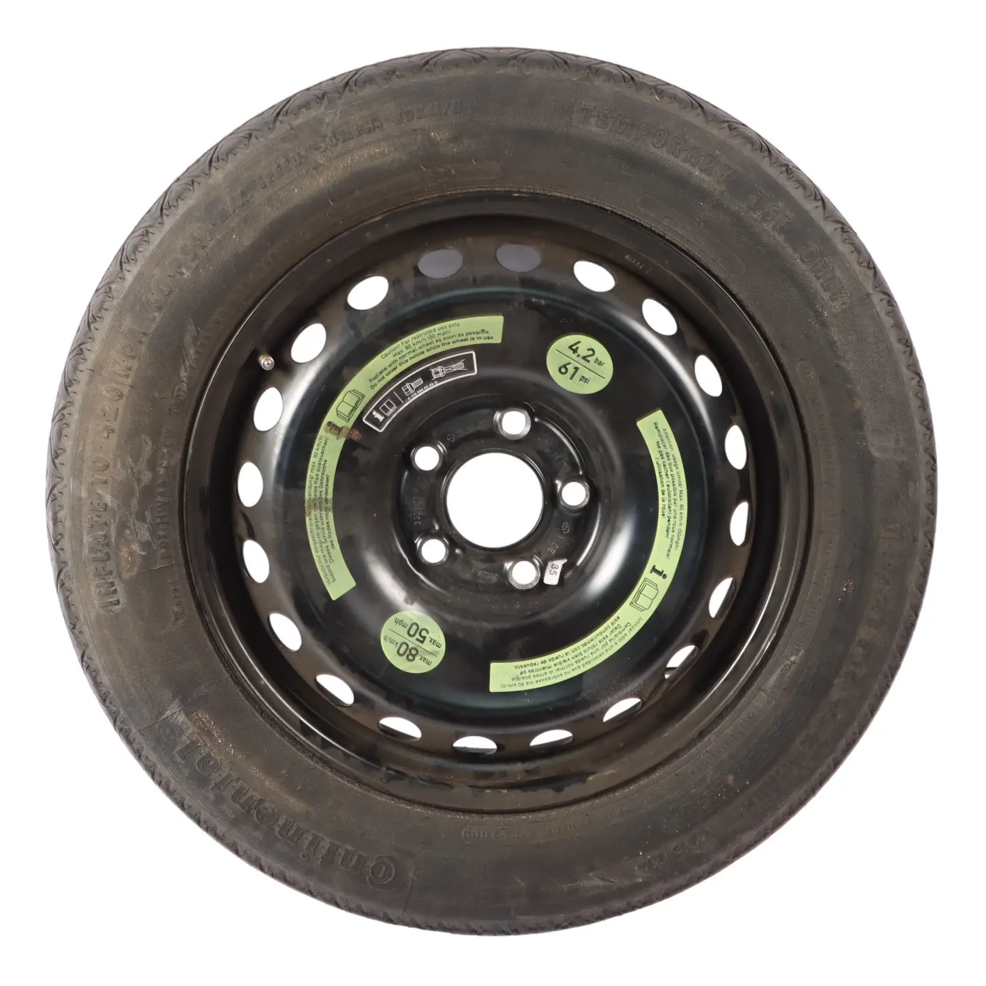Mercedes C CLK W203 C209 Ruota di scorta compatta acciaio R16 Pneumatico 125/90