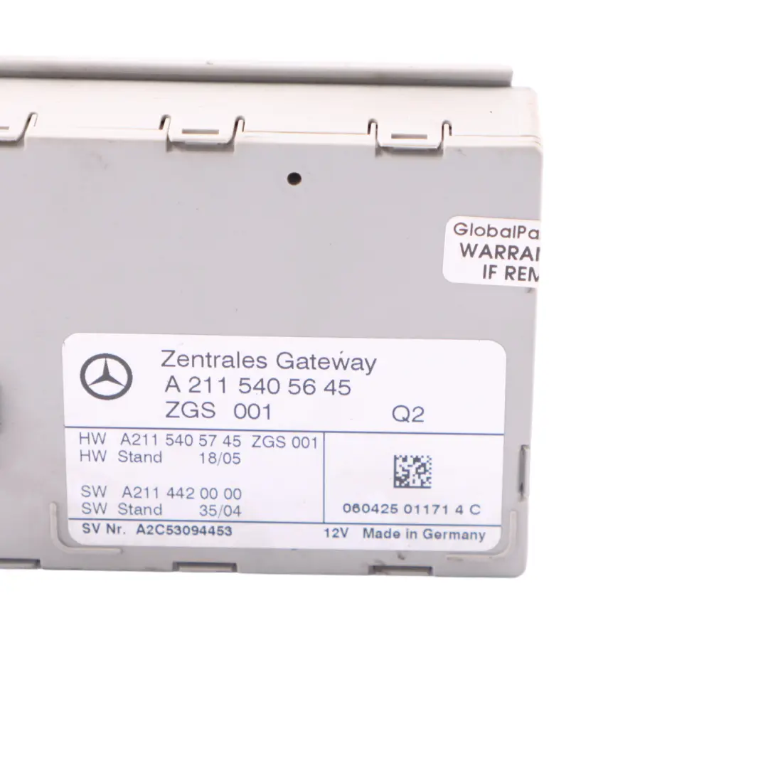 Central Gateway Módulo Unidad De Control para Mercedes W211 con número de pieza A2115405645 Mercedes W211 Central Gateway Módulo Unidad De Control - SKU A2115405645-1 - Número de pieza A2115405645