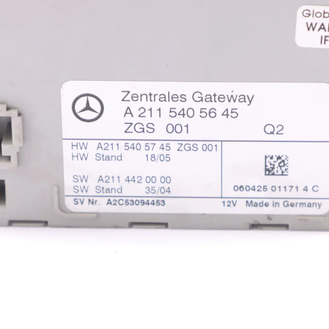 Mercedes W211 Central Gateway Modul Steuergerät - SKU A2115405645-1 - Teilenummer A2115405645