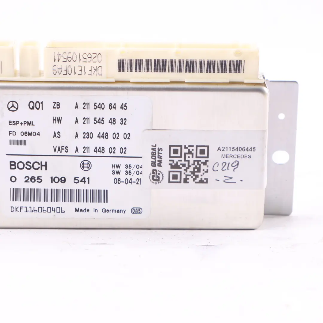 Mercedes C219 Getriebe Elektronische Steuereinheit Modul - SKU A2115406445 - Teilenummer A2115406445