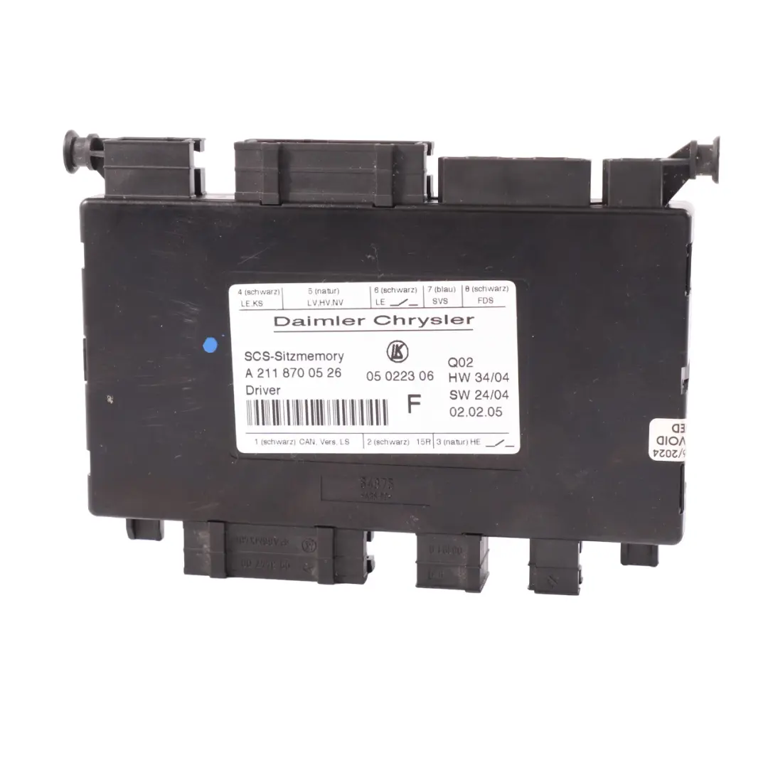  Módulo asiento conductor Mercedes R171 W203 W211 Unidad memoria - SKU A2118700526 - Número de pieza A2118700526
