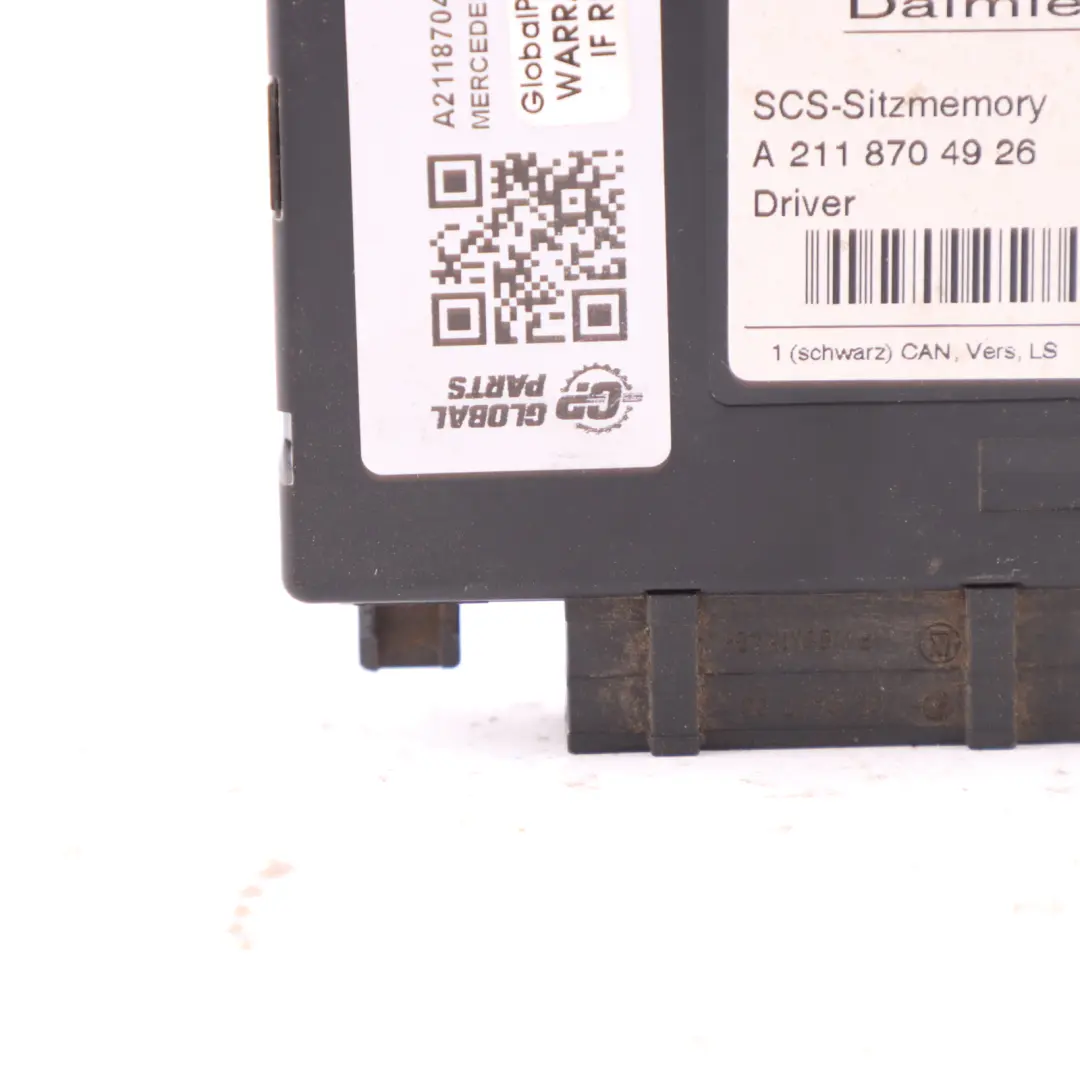 Front Seat Module Memory Control Unit to Mercedes W164 W203 W211 C219 with Part number A2118704926 Mercedes W164 W203 W211 C219 Front Seat Module Memory Control Unit - SKU A2118704926-1 - Part number A2118704926