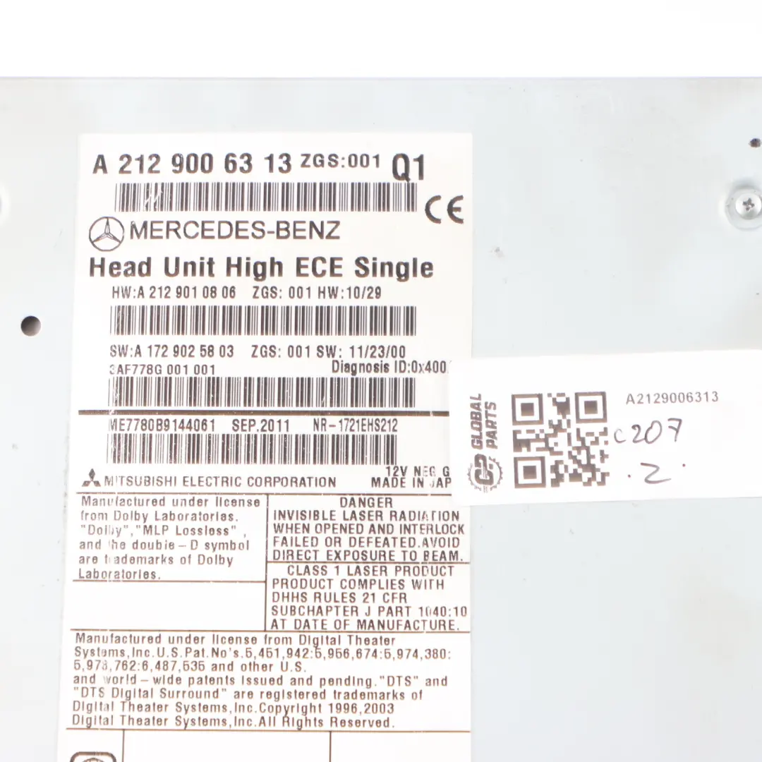 W207 W212 Radioodtwarzacz Nawigacja do Mercedes o numerze A2129006313 Mercedes W207 W212 Radioodtwarzacz Nawigacja - SKU A2129006313 - Numer Części A2129006313