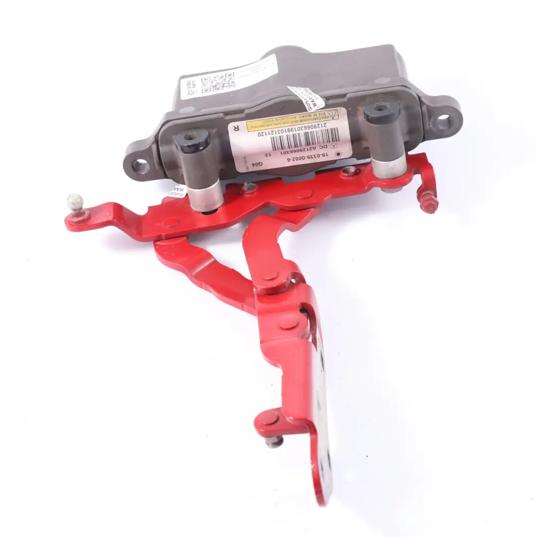 Bonnet Hinge Mercedes W204 W212 Right O/S Pedestrian Protect Fire Opal Red - 590 to with Part number A2129066301 Bonnet Hinge Mercedes W204 W212 Right O/S Pedestrian Protect Fire Opal Red - 590 - SKU A2129066301-FUP - Part number A2129066301