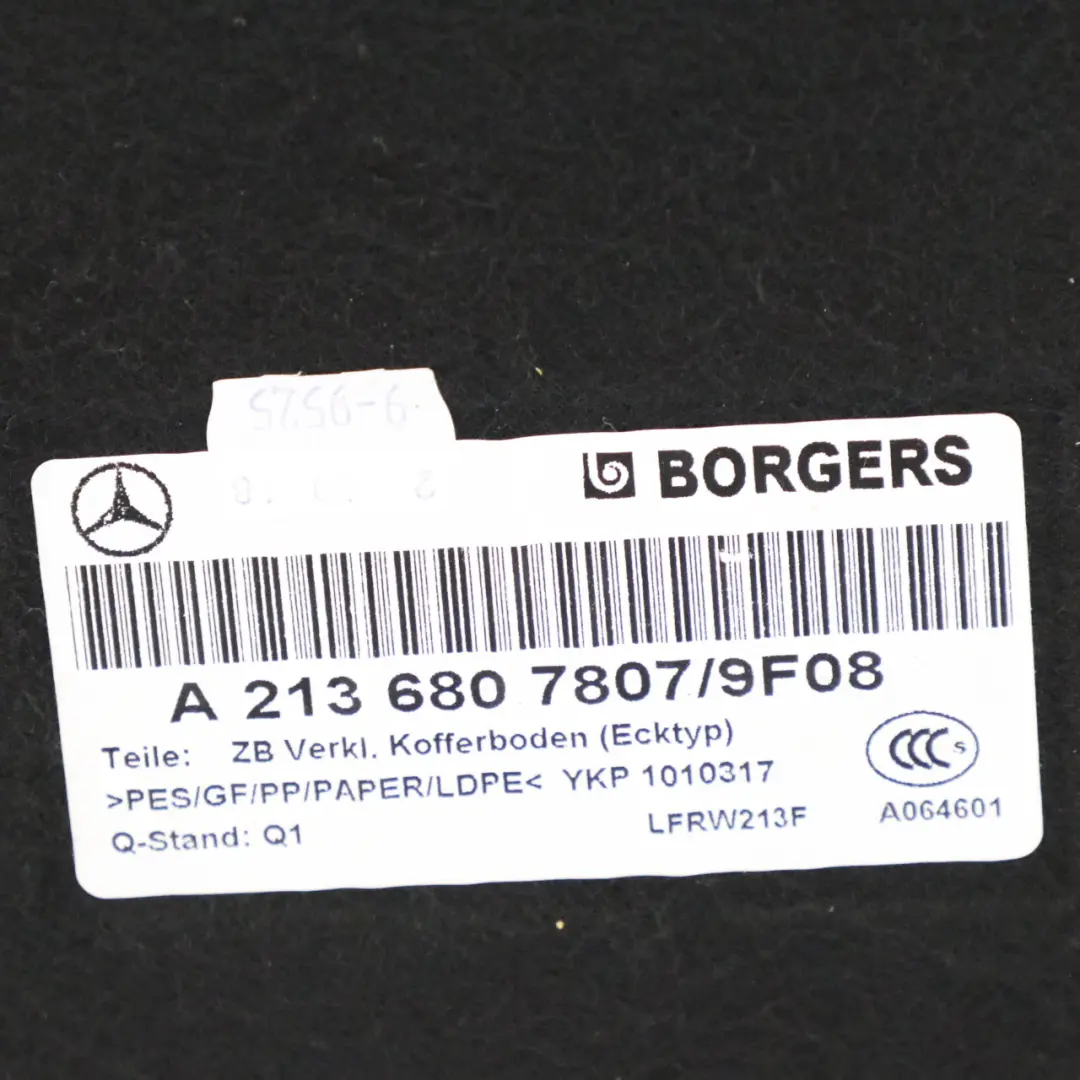 Mercedes W213 Limousine Kofferboden Verkleidung Abdeckung Schwarz - SKU A2136807807 - Teilenummer A2136807807