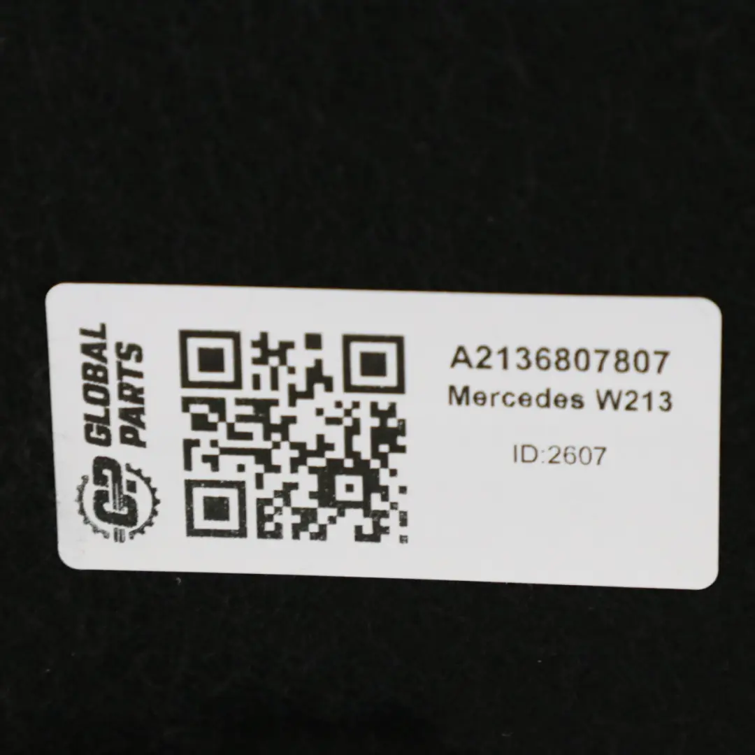 Trunk Rear Floor Lining Cover Carpet Black to Mercedes W213 Sedan with Part number A2136807807 Mercedes W213 Sedan Trunk Rear Floor Lining Cover Carpet Black - SKU A2136807807 - Part number A2136807807