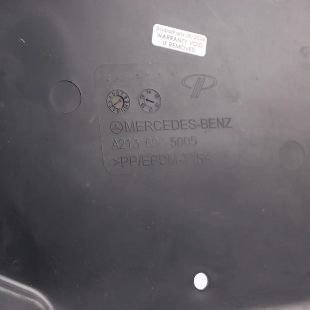 Underfloor Panel Right O/S Underride Underbody Shield to Mercedes W213 with Part number A2136905005 Mercedes W213 Underfloor Panel Right O/S Underride Underbody Shield - SKU A2136905005 - Part number A2136905005