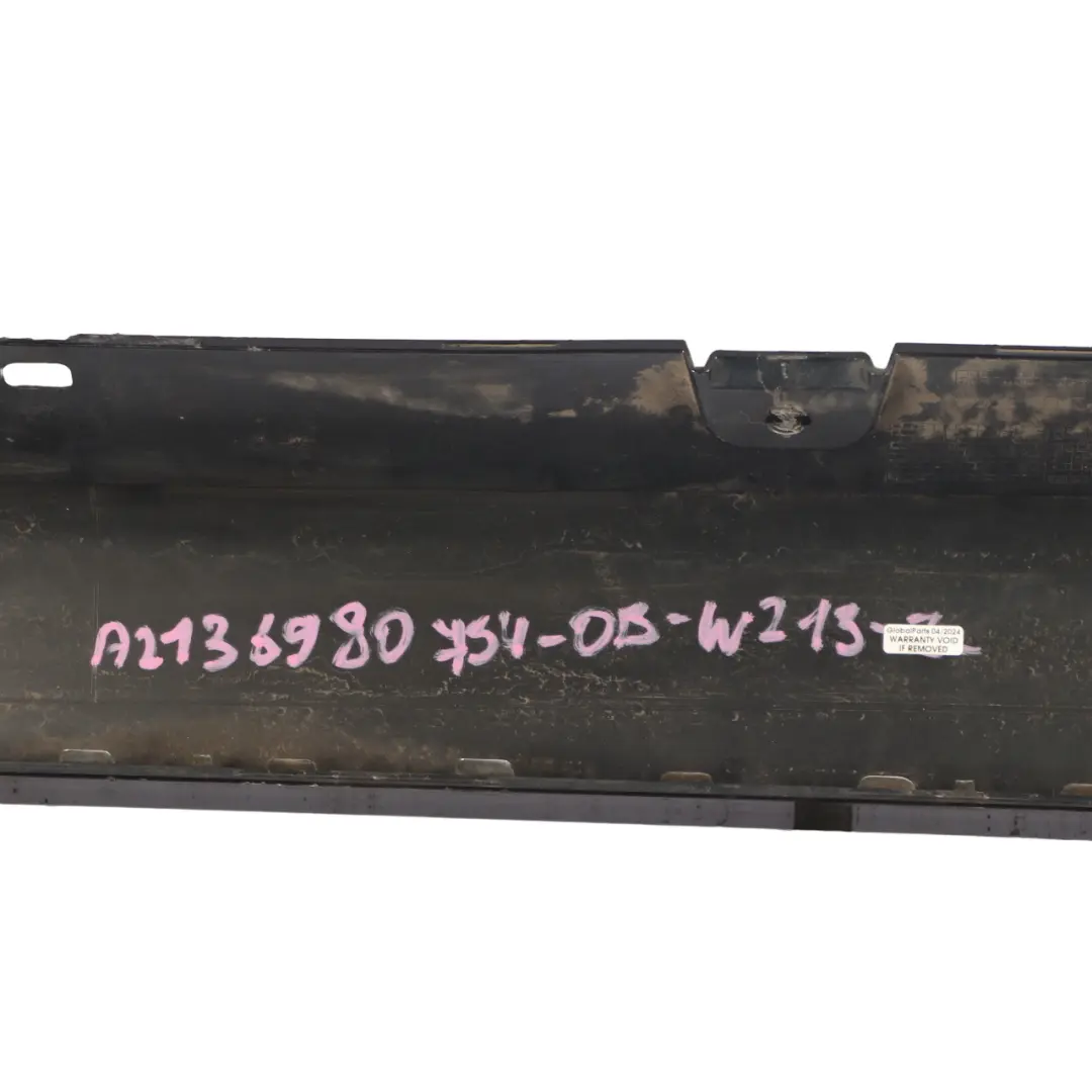 Side Skirt Left N/S Door Sill Cover Obsidian Black Metallic - 197 to Mercedes W213 with Part number A2136980754 Mercedes W213 Side Skirt Left N/S Door Sill Cover Obsidian Black Metallic - 197 - SKU A2136980754-OB - Part number A2136980754