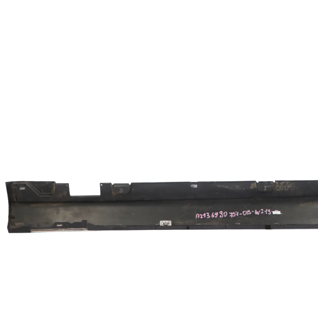 Side Skirt Left N/S Door Sill Cover Obsidian Black Metallic - 197 to Mercedes W213 with Part number A2136980754 Mercedes W213 Side Skirt Left N/S Door Sill Cover Obsidian Black Metallic - 197 - SKU A2136980754-OB - Part number A2136980754