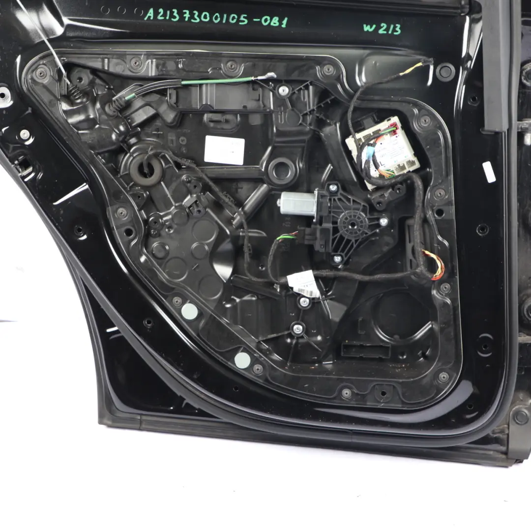Mercedes W213 Saloon Door Rear Left N/S Obsidian Black Metallic - 197 - SKU A2137300105-OB1 - Part number A2137300105
