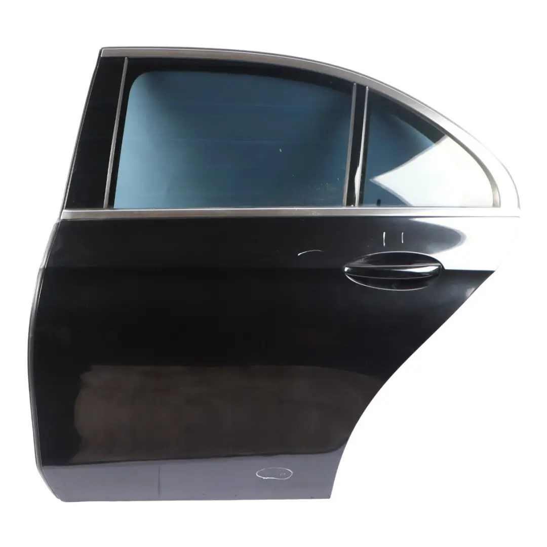 Door Rear Left N/S Obsidian Black Metallic - 197 to Mercedes W213 Saloon with Part number A2137300105 Mercedes W213 Saloon Door Rear Left N/S Obsidian Black Metallic - 197 - SKU A2137300105-OB1 - Part number A2137300105