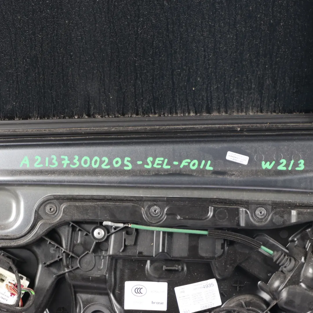 Door Rear Right O/S Selenite Grey Metallic - 992 Foiled to Mercedes W213 with Part number A2137300205 Mercedes W213 Door Rear Right O/S Selenite Grey Metallic - 992 Foiled - SKU A2137300205-SEL-FOIL - Part number A2137300205