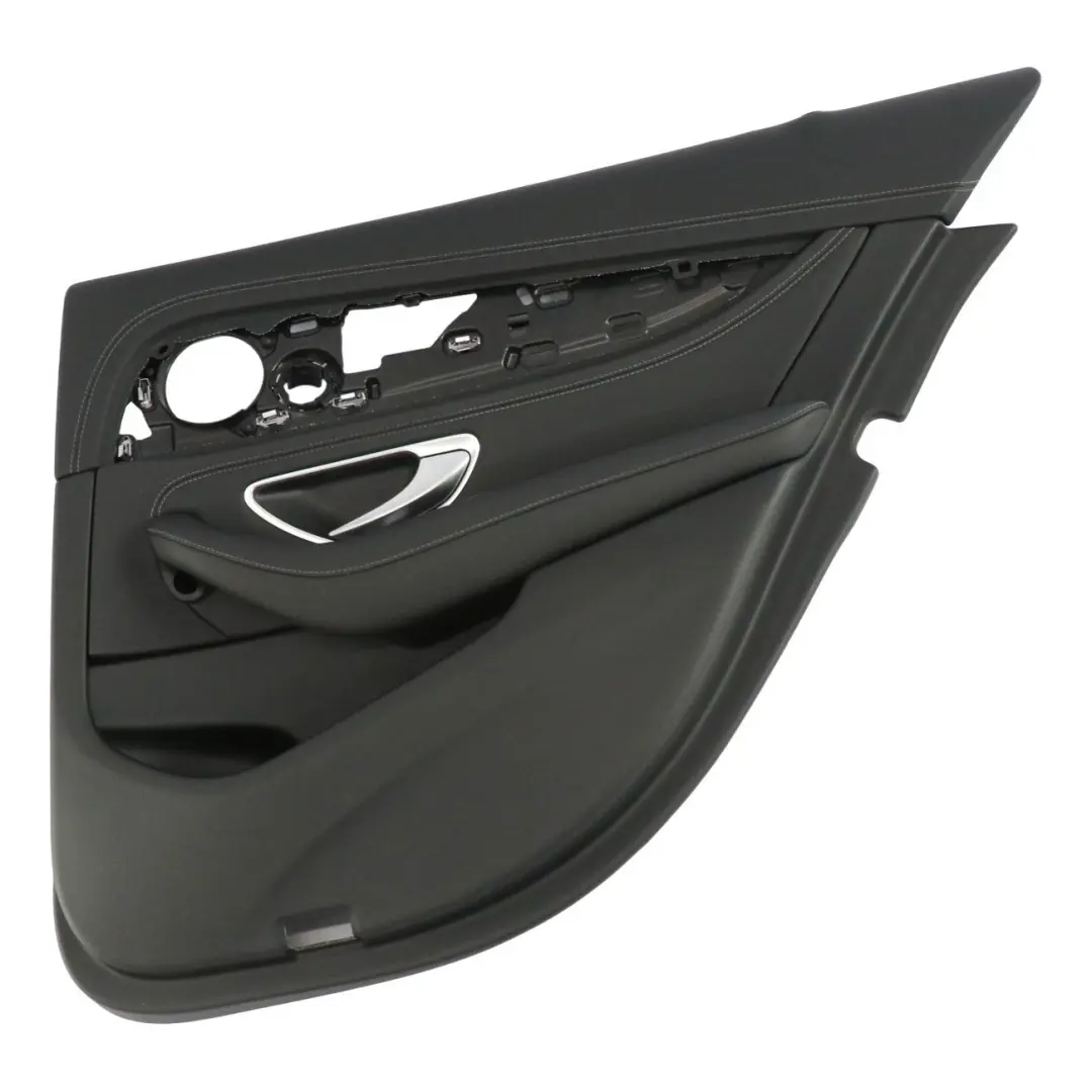 Coperchio scheda porta posteriore destra Pannello pelle nera per Mercedes W213 con numero di parte A2137307805 Mercedes W213 Coperchio scheda porta posteriore destra Pannello pelle nera - SKU A2137307805 - Numero di parte A2137307805