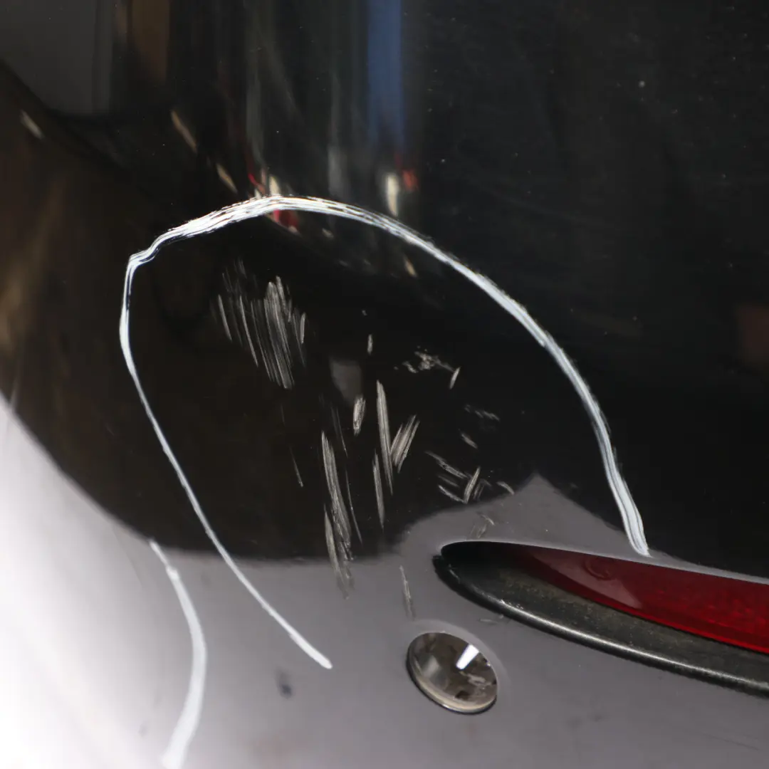 Bumper Trim Panel Covering Obsidian Black Metallic - 197 to Mercedes W213 Rear with Part number A2138850425 Mercedes W213 Rear Bumper Trim Panel Covering Obsidian Black Metallic - 197 - SKU A2138850425-OB - Part number A2138850425