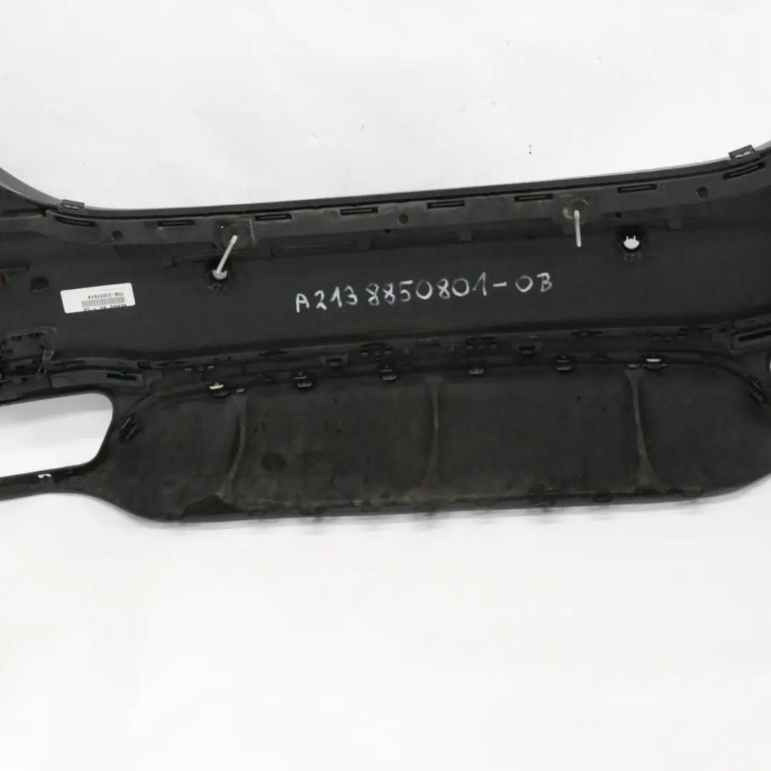 Bumper AMG Trim Panel Covering Obsidian Black - 197 to Mercedes W213 Rear with Part number A2138850801 Mercedes W213 Rear Bumper AMG Trim Panel Covering Obsidian Black - 197 - SKU A2138850801-OB - Part number A2138850801