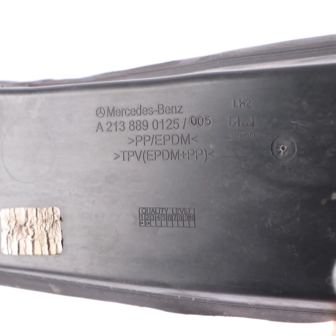 Wing Side Panel Fender Bracket Front Left N/S Seal to Mercedes W213 with Part number A2138890125 Mercedes W213 Wing Side Panel Fender Bracket Front Left N/S Seal - SKU A2138890125 - Part number A2138890125