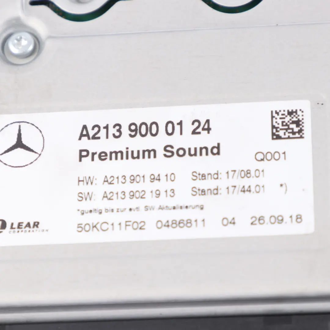 Mercedes W213 W222 C257 Amplifier Module Audio Burmester - SKU A2139000124 - Part number A2139000124