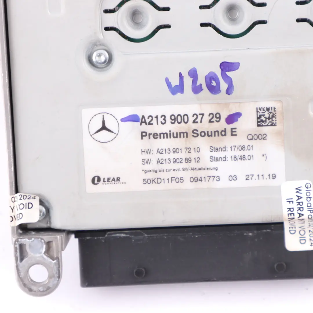 Sound Amplifier Rear Module Premium Sound E to Mercedes W205 with Part number A2139002729 Mercedes W205 Sound Amplifier Rear Module Premium Sound E - SKU A2139002729-1 - Part number A2139002729