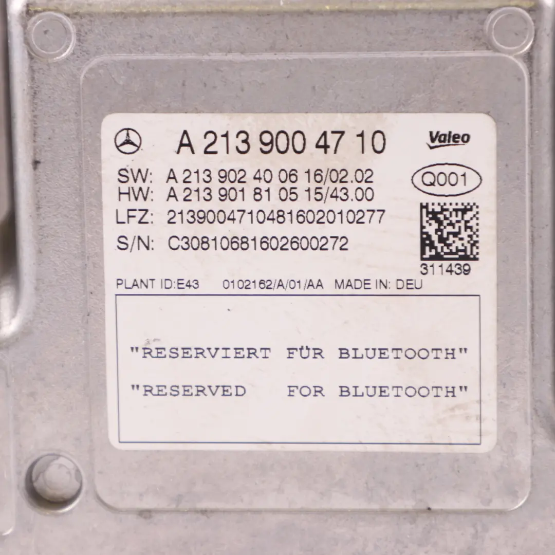 Bluetooth Module Mercedes W213 Multimedia Control Unit ECU to with Part number A2139004710 Bluetooth Module Mercedes W213 Multimedia Control Unit ECU - SKU A2139004710 - Part number A2139004710