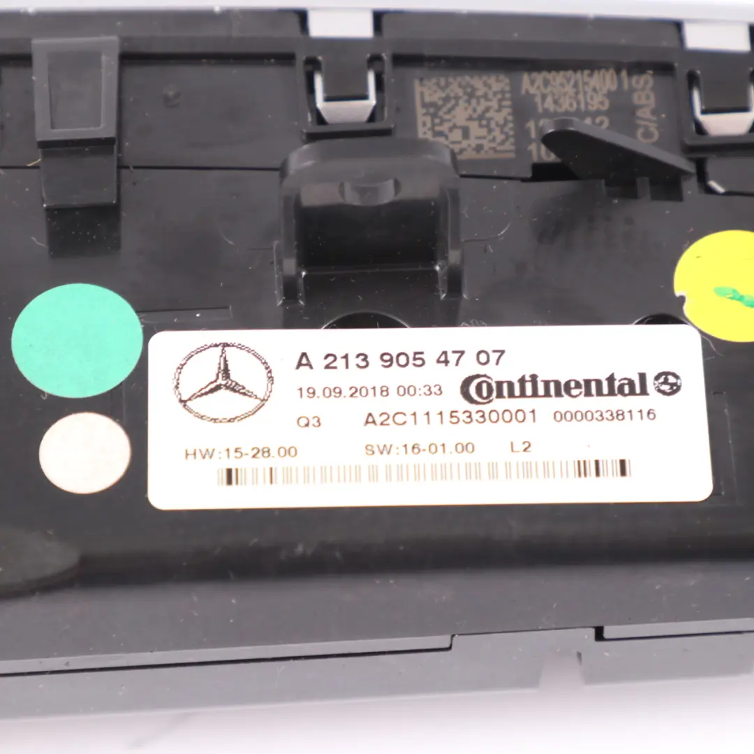  Panel Aire Acondicionado Mercedes W213 C238 Interruptor Control - SKU A2139054707 - Número de pieza A2139054707