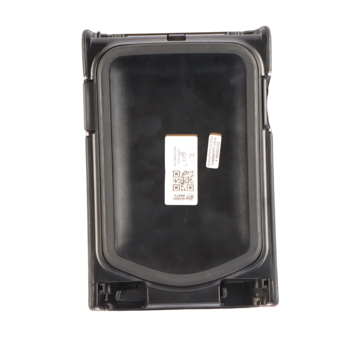 Center Console Arm Rest Door Lid Black to Mercedes C219 with Part number A2196801239 Mercedes C219 Center Console Arm Rest Door Lid Black - SKU A2196801239 - Part number A2196801239