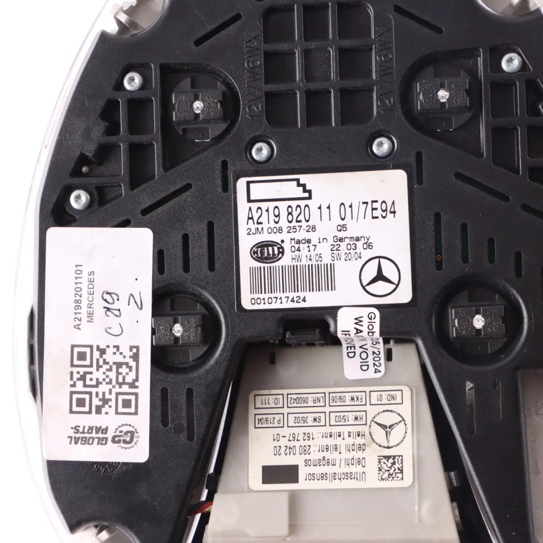 Mercedes C219 Roof Light Interior Reading Lamp Switch Panel - SKU A2198201101 - Part number A2198201101