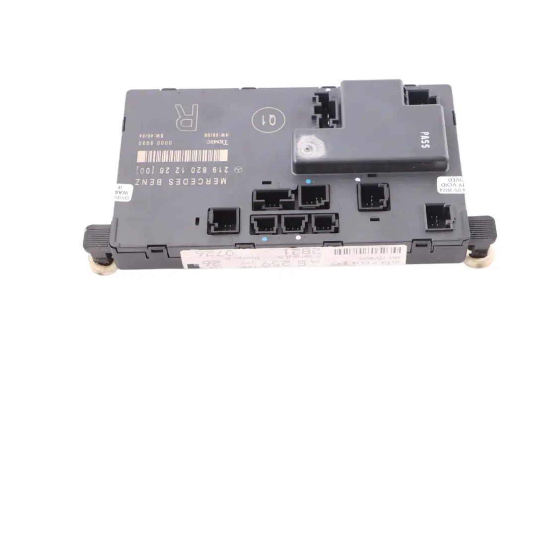 Door Control Module Front Right O/S to Mercedes C219 Passenger with Part number A2198201226 Mercedes C219 Passenger Door Control Module Front Right O/S - SKU A2198201226 - Part number A2198201226