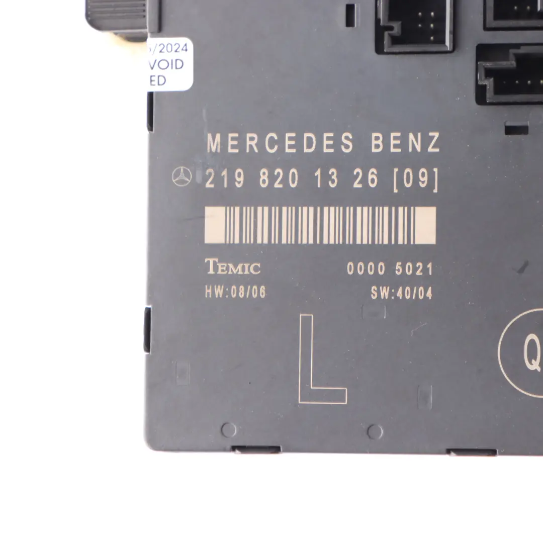 Side Front Control Module to Mercedes C219 Passenger with Part number A2198201326 Mercedes C219 Passenger Side Front Control Module - SKU A2198201326 - Part number A2198201326