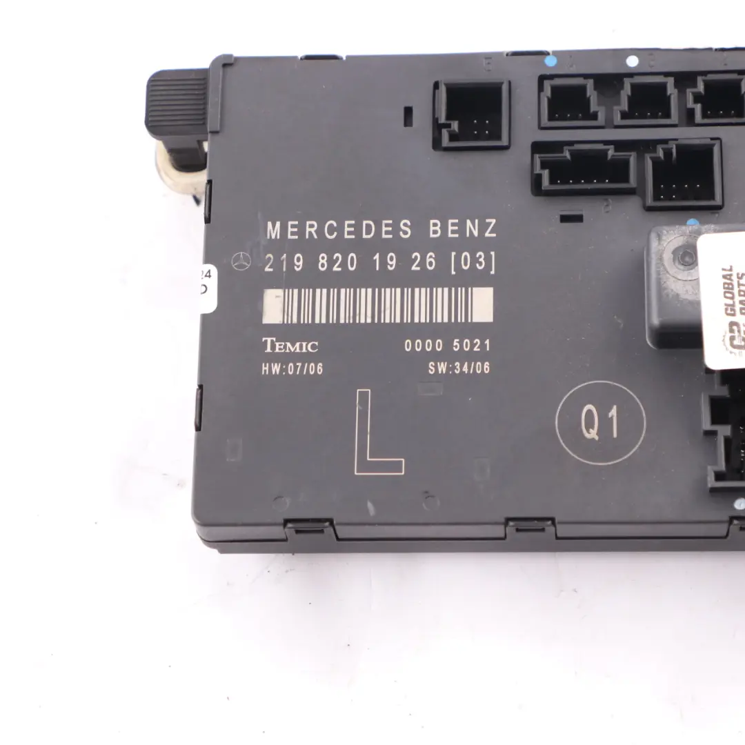  Door Module Mercedes C219 Front Door Left N/S Control Module - SKU A2198201926 - Part number A2198201926